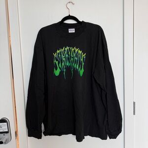 Vintage Black Graphic Long Sleeve Shirt